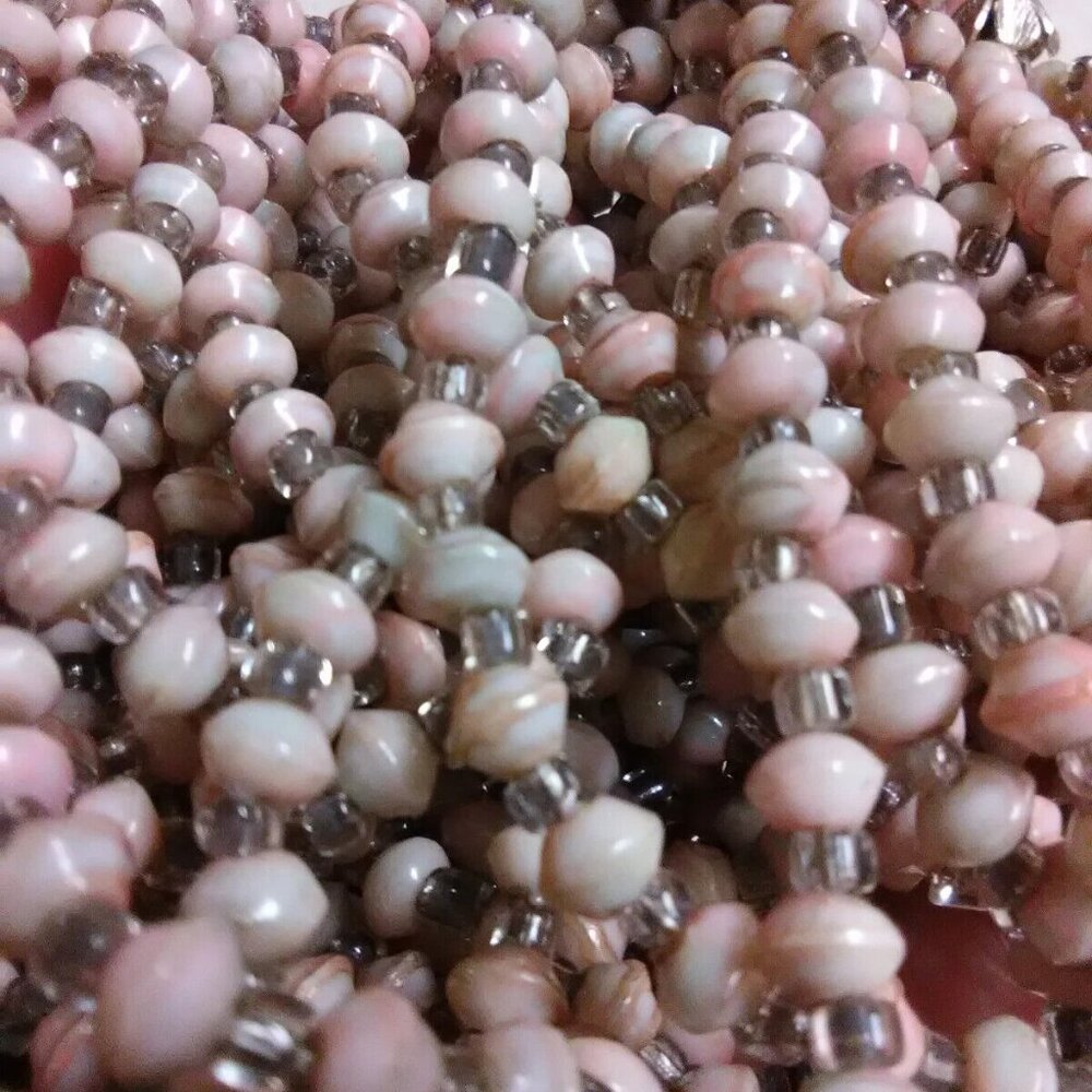 VINTAGE Hong Kong multi strand necklace / earrings set - Picture 3 of 13